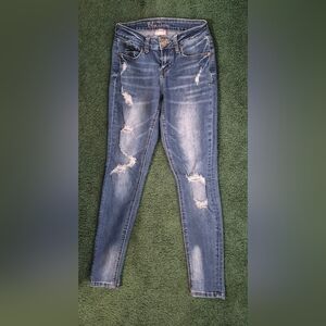 Trendy Distressed Blue Skinny Jeans
